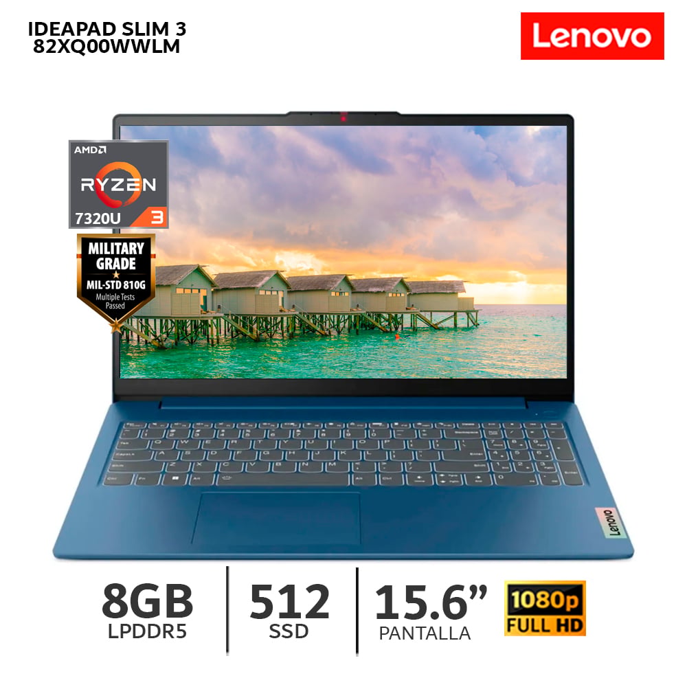 LAPTOP LENOVO IDEAPAD SLIM 3 15AMN8 RYZEN 3 7320U/ 8GB RAM/ 512GB SSD/ 15.6″ FHD-82XQ00WWLM - 1