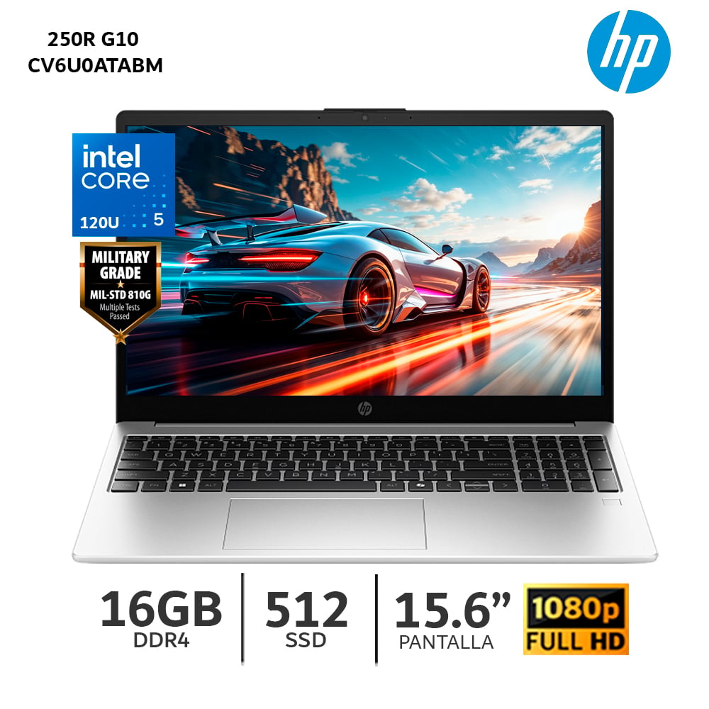 LAPTOP HP 250R G10 CORE 5-120U  16GB RAM  512GB SSD  15.6” FHD  CV6U0ATABM - 1