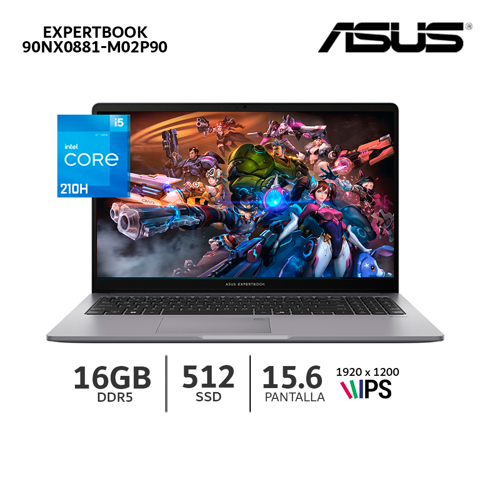 LAPTOP ASUS CORE I5-210H / RAM 16GB DDR5 SSD 512GB / PANTALLA 15.6 FHD - 90NX0881-M02P90 - 1