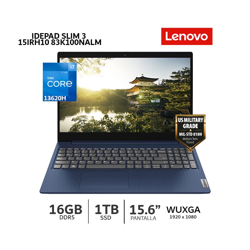 LAPTOP LENOVO IDEAPAD SLIM 3 15IRH10, CI7-13620H, 16GB RAM, 1TB SSD, 15.3' WUXGA-83K100NALM - 1