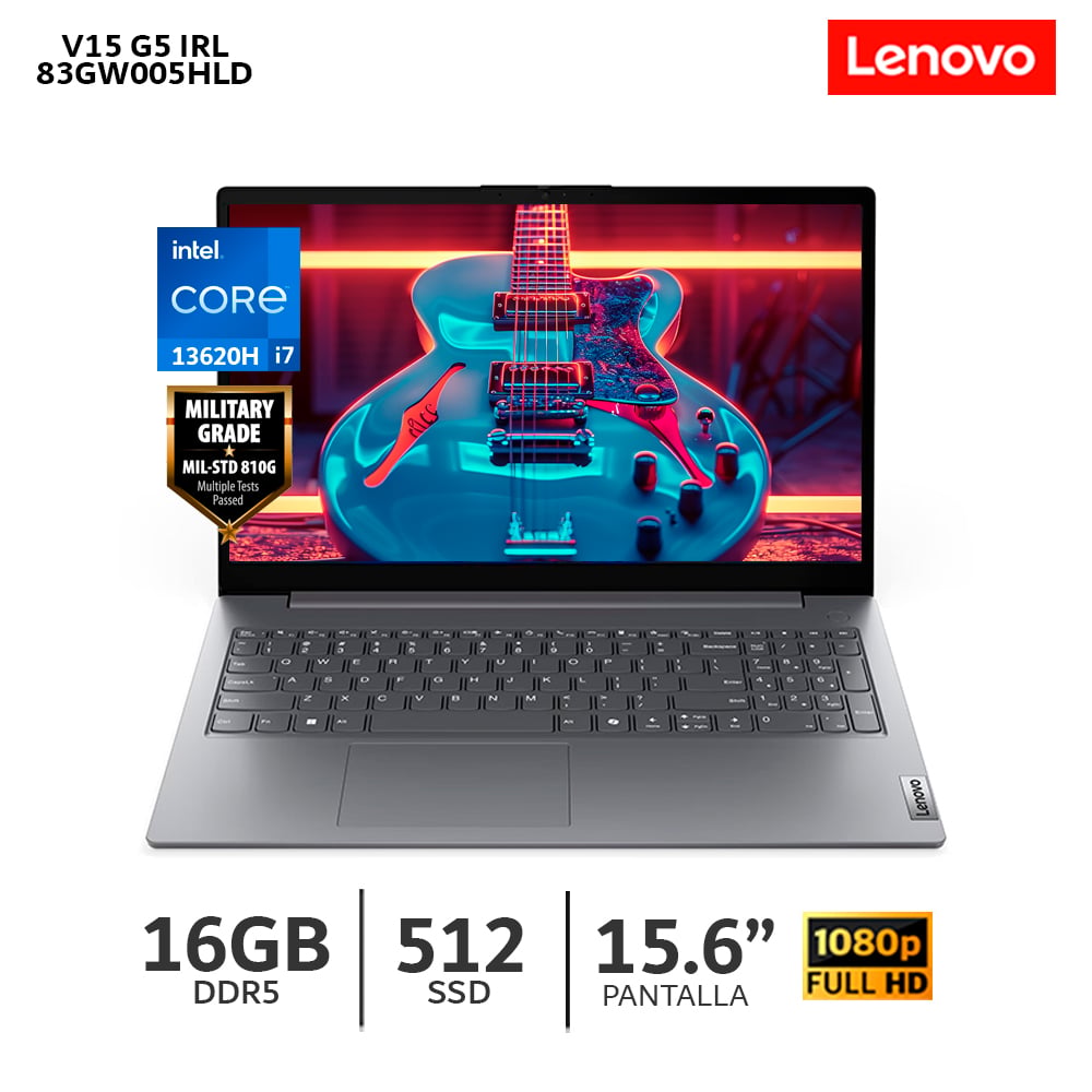 LAPTOP LENOVO V15 G5 IRL CI7-13620H 16GB RAM 512GB SSD 15.6” FHD-83GW005HLD - 1