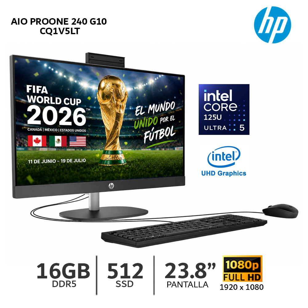 ALL IN ONE HP AIO PROONE 240 G10 23.8 FHD INTEL CORE ULTRA 5-125U 16GB RAM SSD 512GB - CQ1V5LT - 1