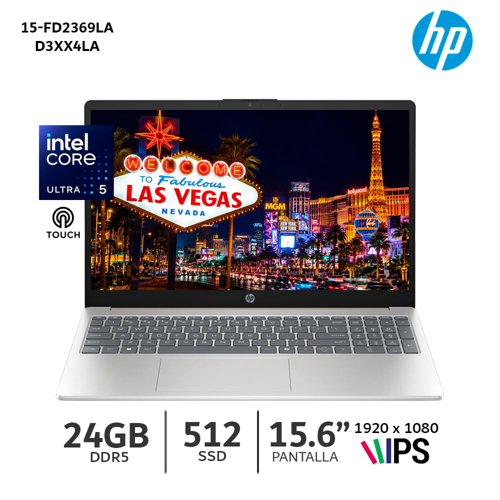 LAPTOP HP 15-FD2369LA INTEL CORE ULTRA 5 225U 24GB RAM 512GB SSD 15.6 FHD - D3XX4LAABM - 1