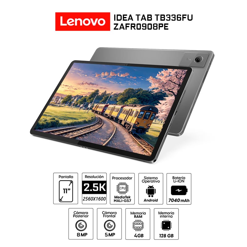 TABLET LENOVO TB336FU TAB 11' 2.5K(2560X1600)IPS/90HZ/TOUCH/4GB RAM/128GB ROM, ANDROID 15 ZAFR0908PE. - 1