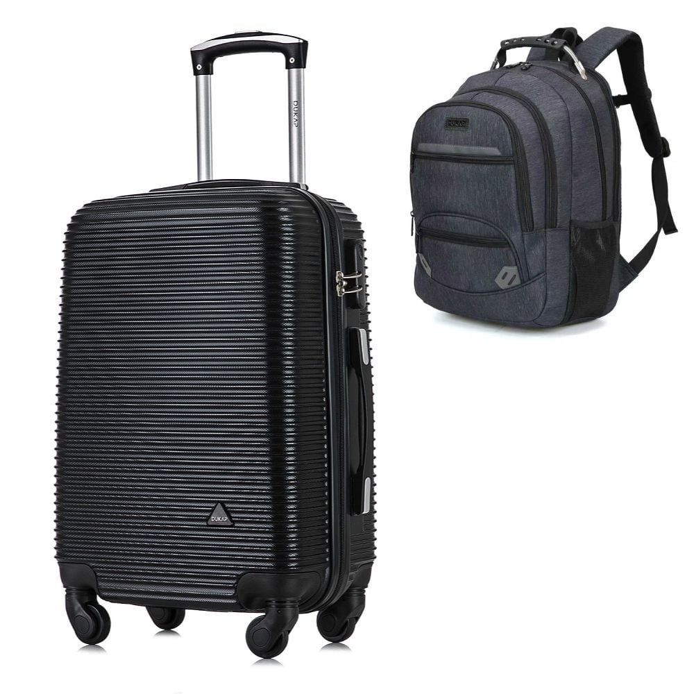 MALETA CABINERA ROYAL NEGRO Y MOCHILA PORTALAPTOP ECHO NEGRO - 1