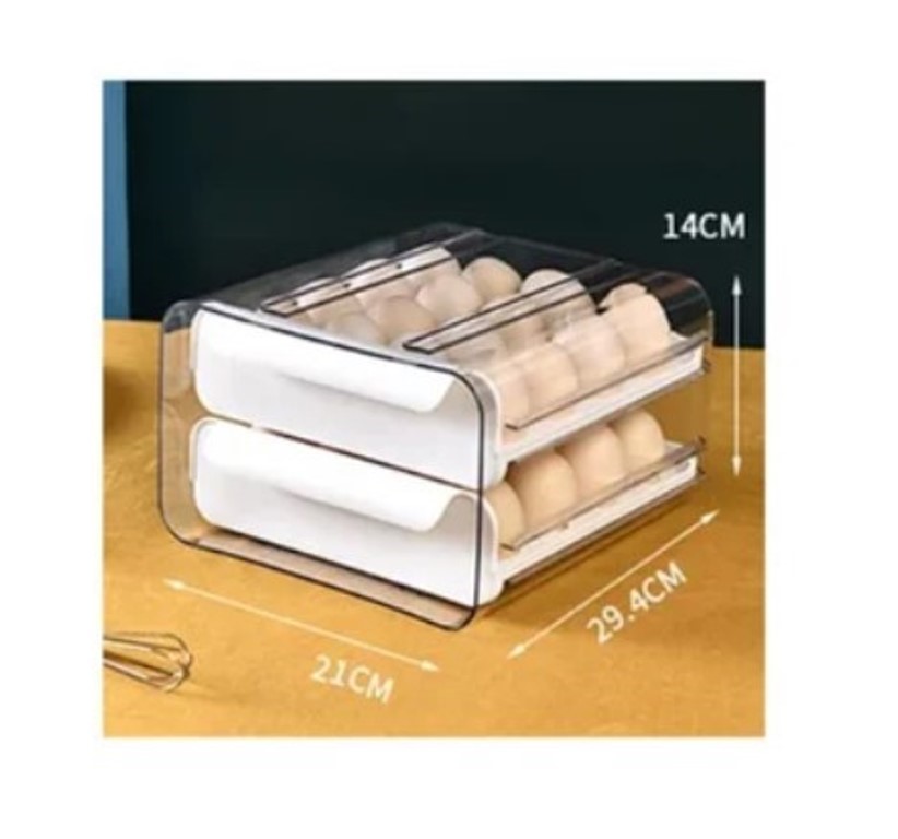 PORTA HUEVO EN ACRILICO DE 2 NIVELES PARA REFRIGERADORA BLANCO - 1