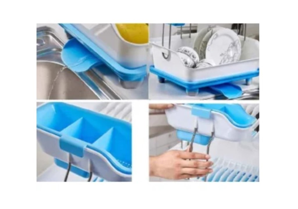 ESCURRIDOR DE PLATOS 2 NIVELES SECADO CON DRENAJE GIRATORIO - 2