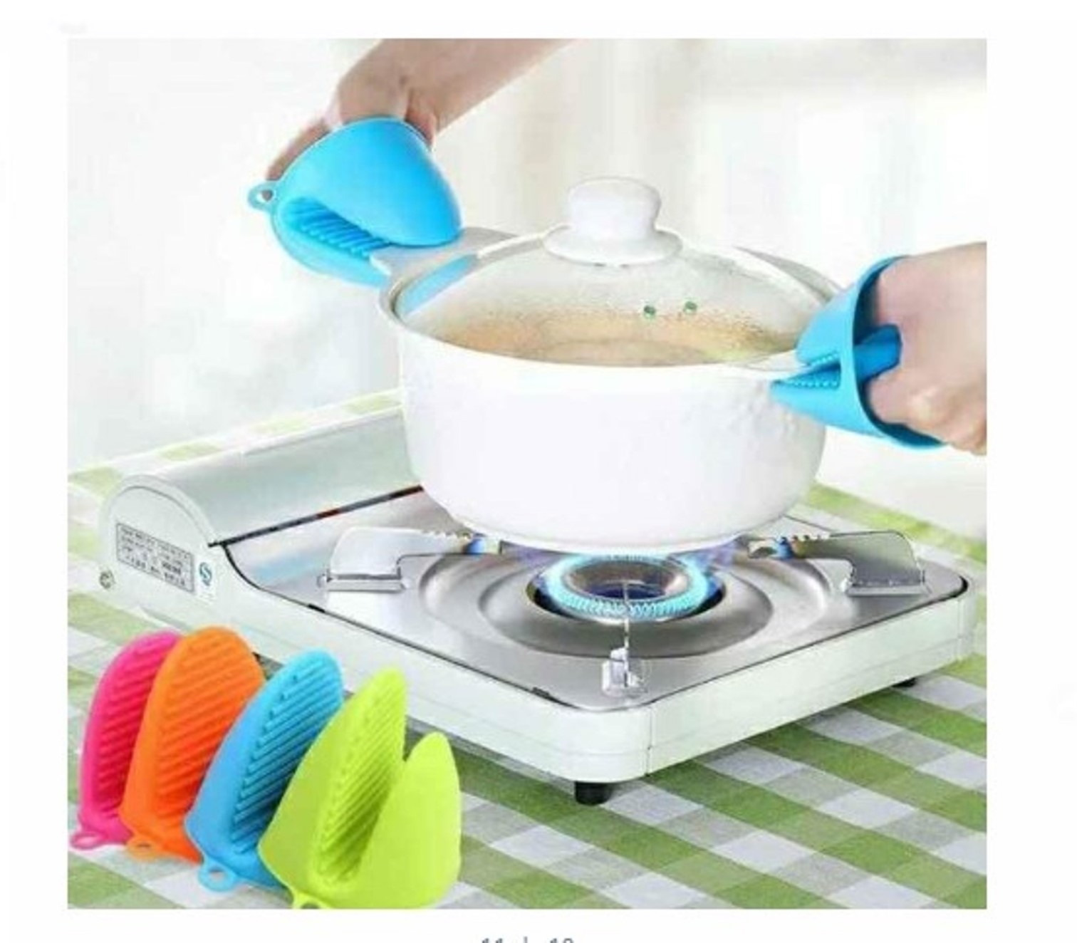 PACK X2 GUANTES PARA HORNO DE SILICONA MANOPLAS PARA COCINA - 1