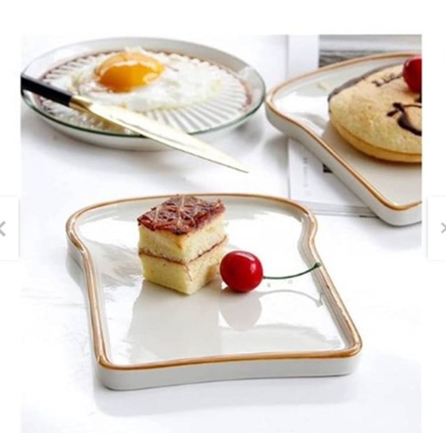 PLATO DE CERAMICA EN FORMA DE PAN BLANCO - 1