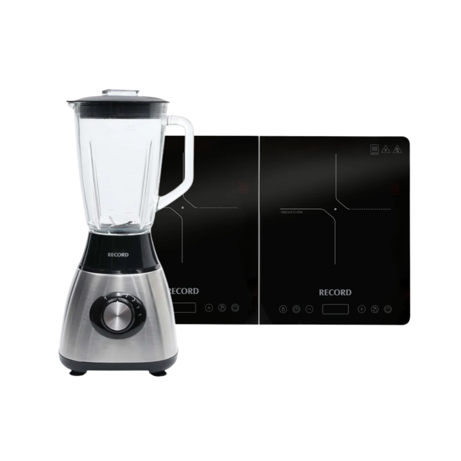 COMBO RECORD COCINA DE INDUCCIÓN 2 HORNILLAS + LICUADORA 1.5L SILVER - 1