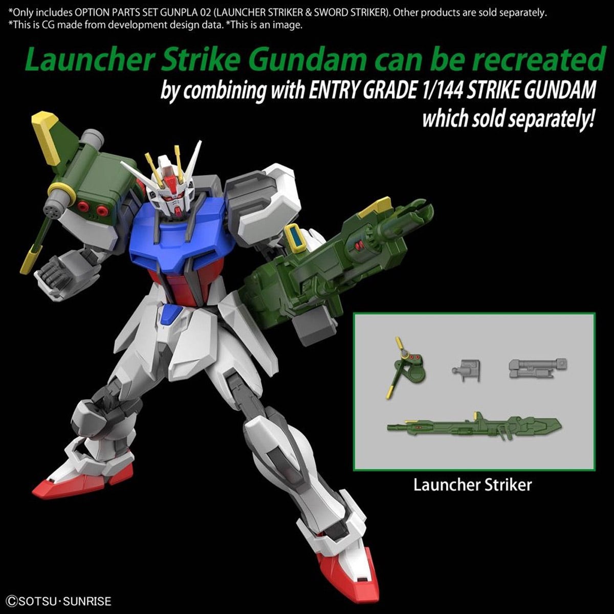 BANDAI MODEL KITS ORIGINAL 02 OPT PARTS SET GUNPLA STRIKER/SWORD (MAQUETAS) - 3
