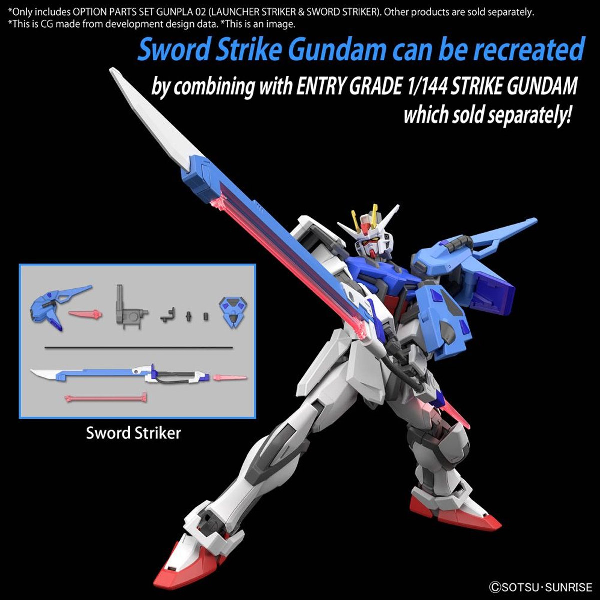 BANDAI MODEL KITS ORIGINAL 02 OPT PARTS SET GUNPLA STRIKER/SWORD (MAQUETAS) - 4