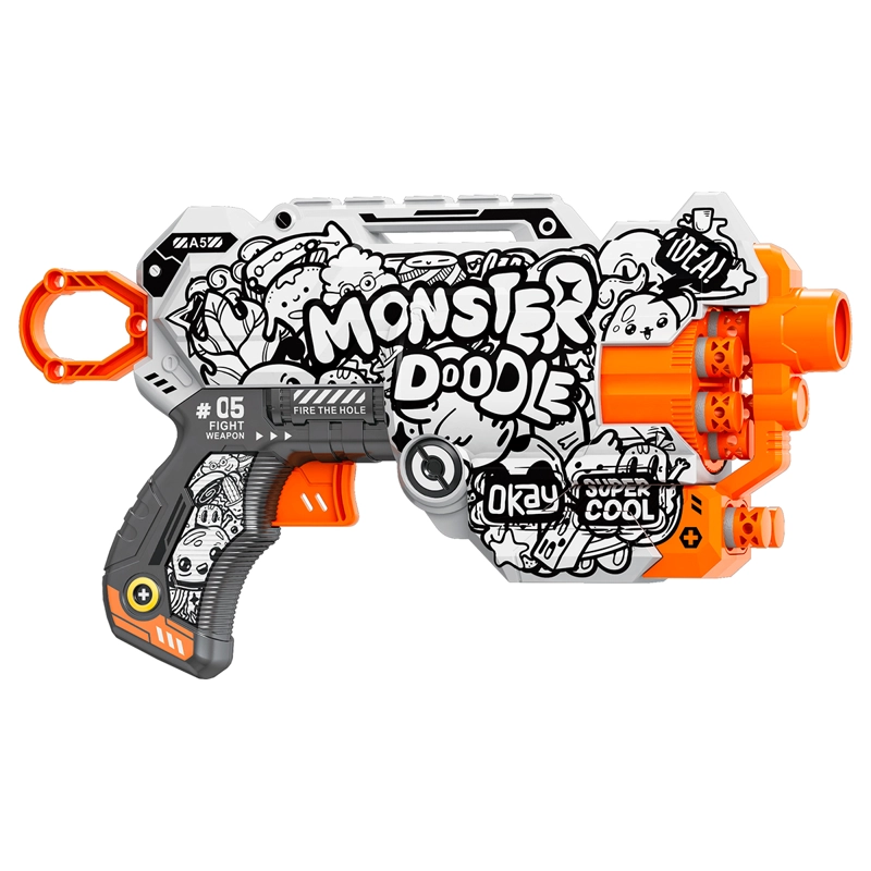 PISTOLA DE JUGUETE DE 12 DARDOS-MONSTER DOODLE-RUEDA GIRATORIA CON 24 DARDOS DE REGALO - 2