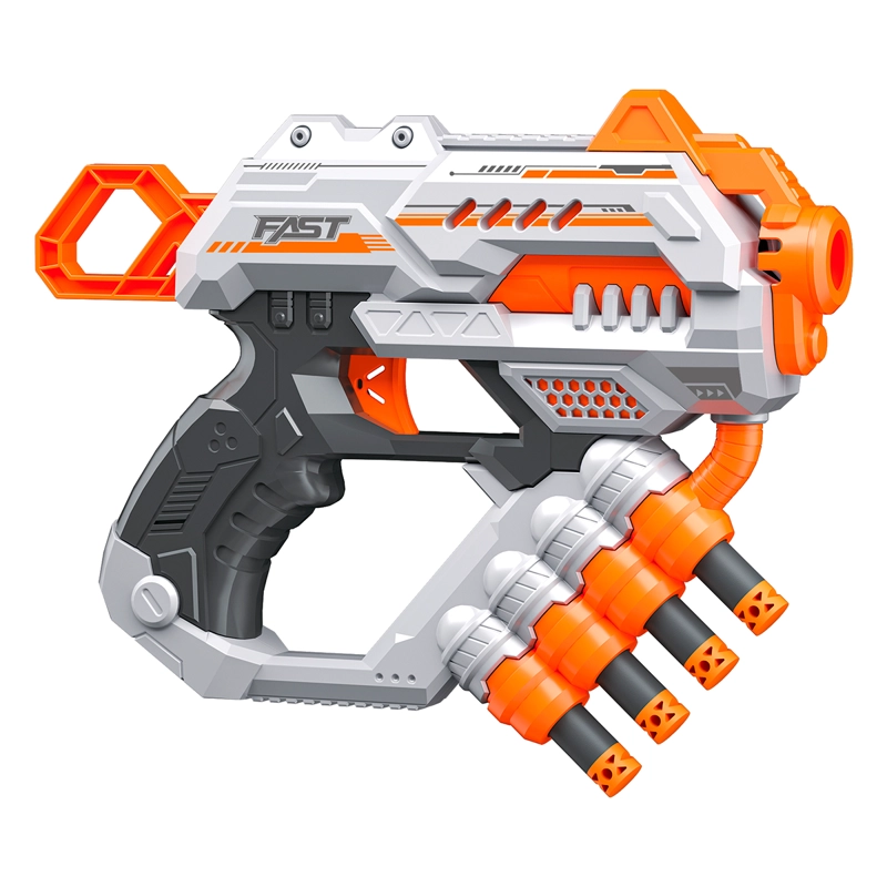 PISTOLA DE JUGUETE DE 12 DARDOS BLANCA CARGA EXTENDIDA CON 24 DARDOS DE REGALO - 2