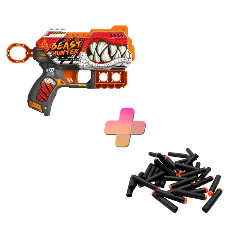 PISTOLA DE JUGUETE DE 6 DARDOS-BEAST HUNTER CON 24 DARDOS DE REGALO - 1