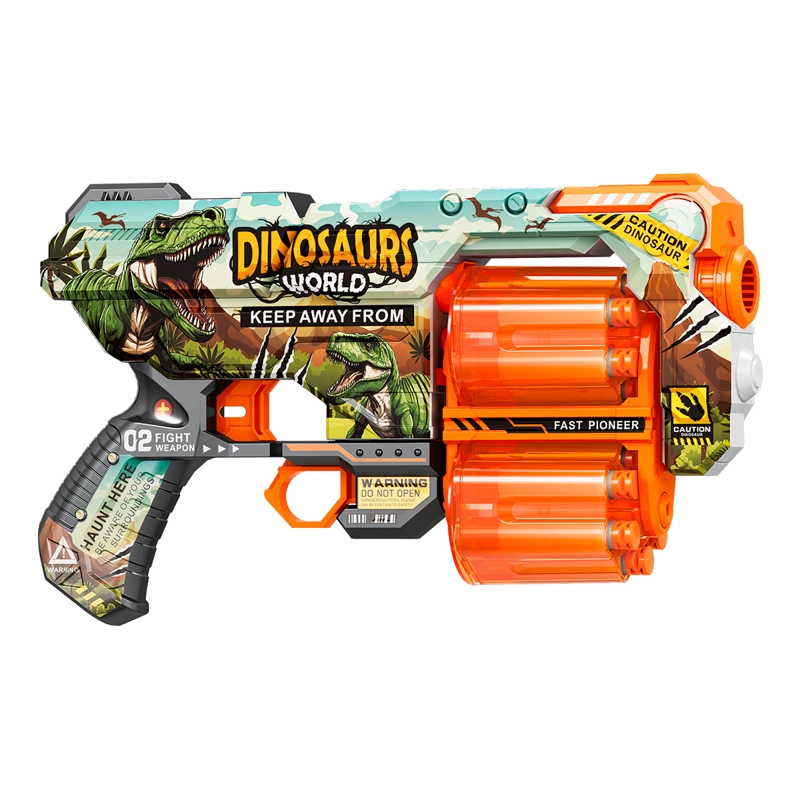 PISTOLA DE JUGUETE DE 12 DARDOS-DINOSAURS WORLD-RUEDA GIRATORIA CON 24 DARDOS DE REGALO - 2
