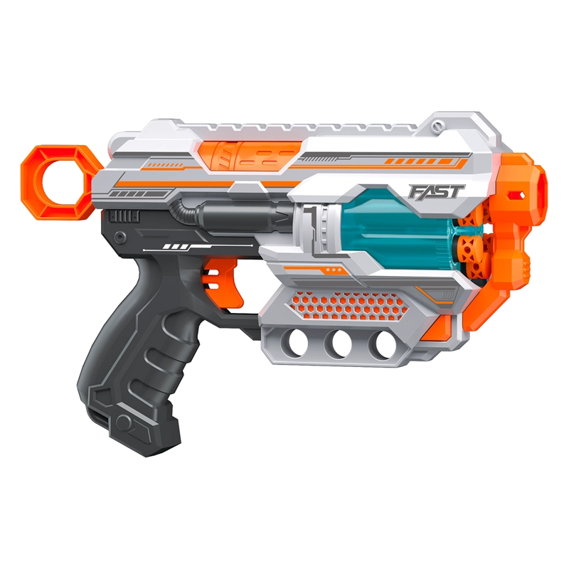PISTOLA DE JUGUETE DE 12 DARDOS-BLANCO-RUEDA GIRATORIA CON 24 DARDOS DE REGALO - 2
