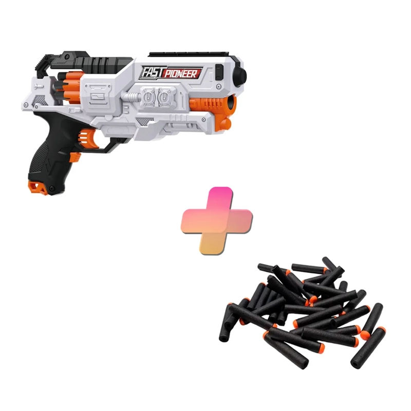 PISTOLA DE JUGUETE ELECTRICA DE 24 DARDOS BLANCO CON 24 DARDOS DE REGALO - 1