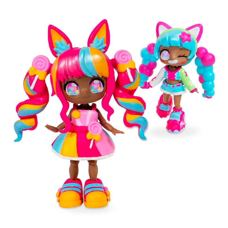 MUÑECA ANIMAKII SUPER KAWAII SET DOBLE LOLLYPOP & BUBBLEGUM - 1