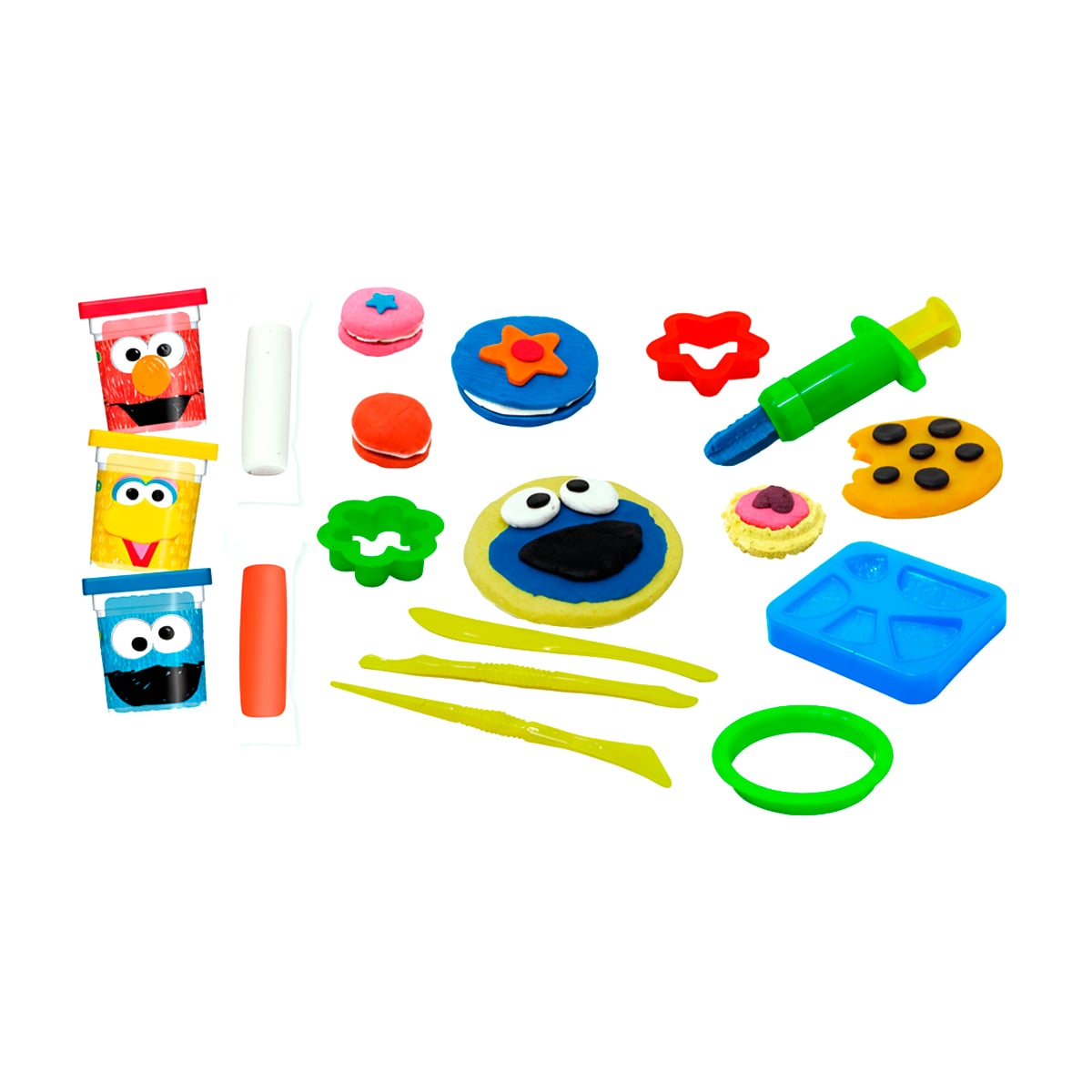 PLASTILINAS DE PLAZA SESAMO PASTELERIA MONSTRUO COME GALLETAS - 3