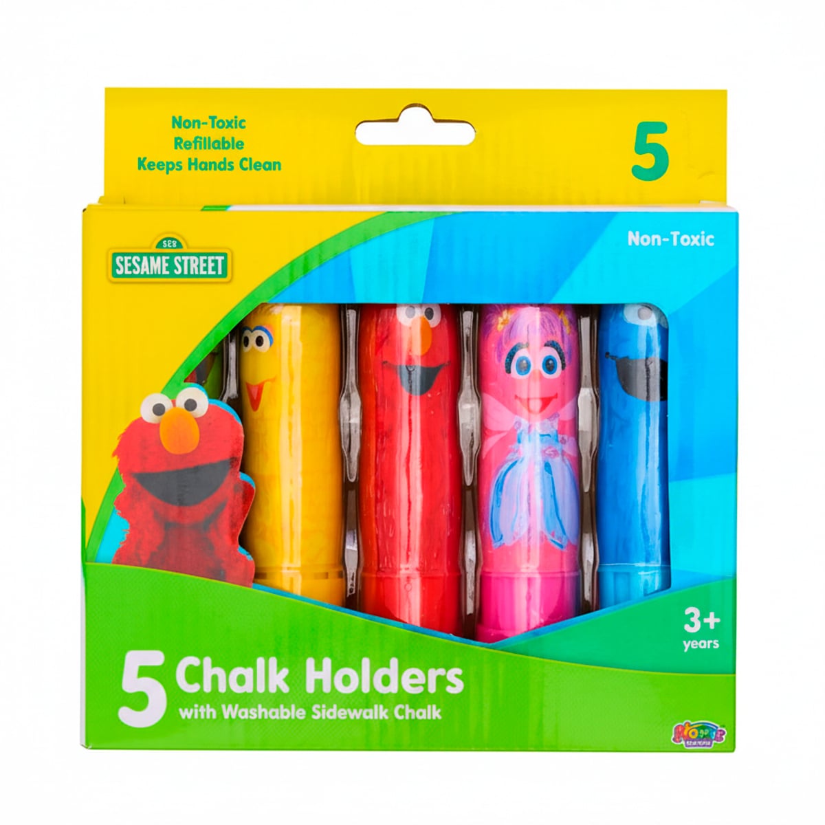 SOSTENEDOR PARA TIZAS O CRAYOLAS DE PLAZA SESAMO SET DE 5 - 1