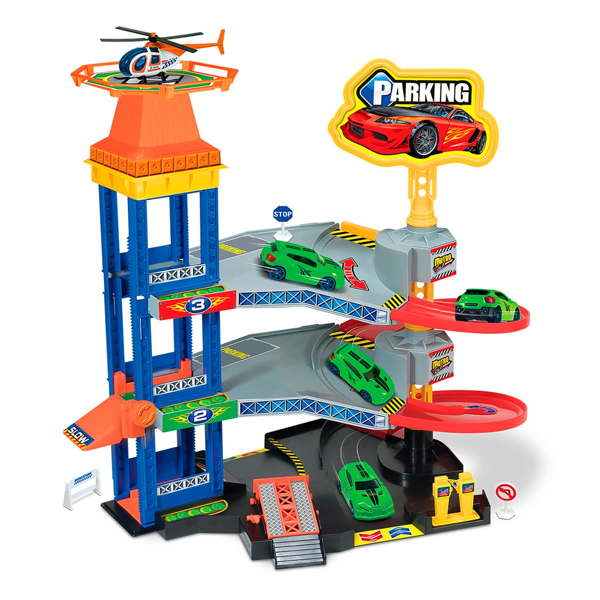 GARAJE DE ESTACIONAMIENTO CON AUTOS – PLAYSET CIUDAD DE VEHÍCULOS PARA NIÑOS - 1