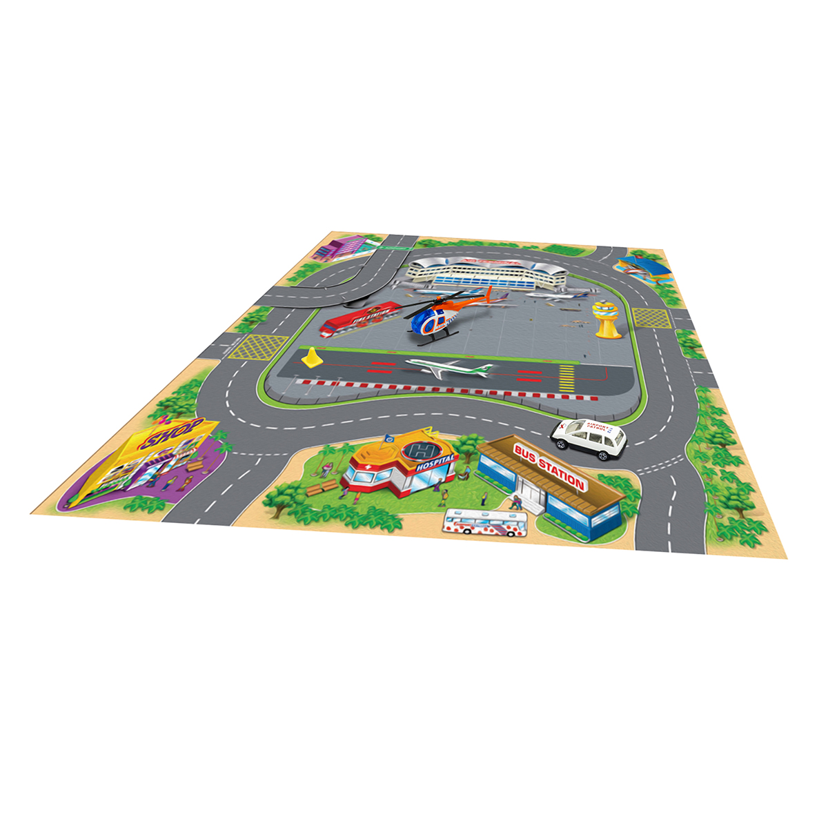 ALFOMBRA SENSORIAL DE JUEGO CON AUTOS – TAPETE DE VEHÍCULOS EN MINIATURA PARA NIÑOS - 2