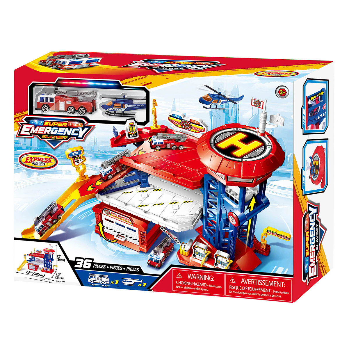 BASE DE EMERGENCIAS 36 PIEZAS – PLAYSET DE RESCATE CON VEHÍCULOS - 1