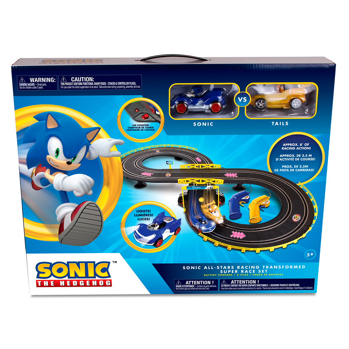 PISTA DE CARRERAS PARA AUTOS DE JUEGUETE DE SONIC TAILS 8FT - 2