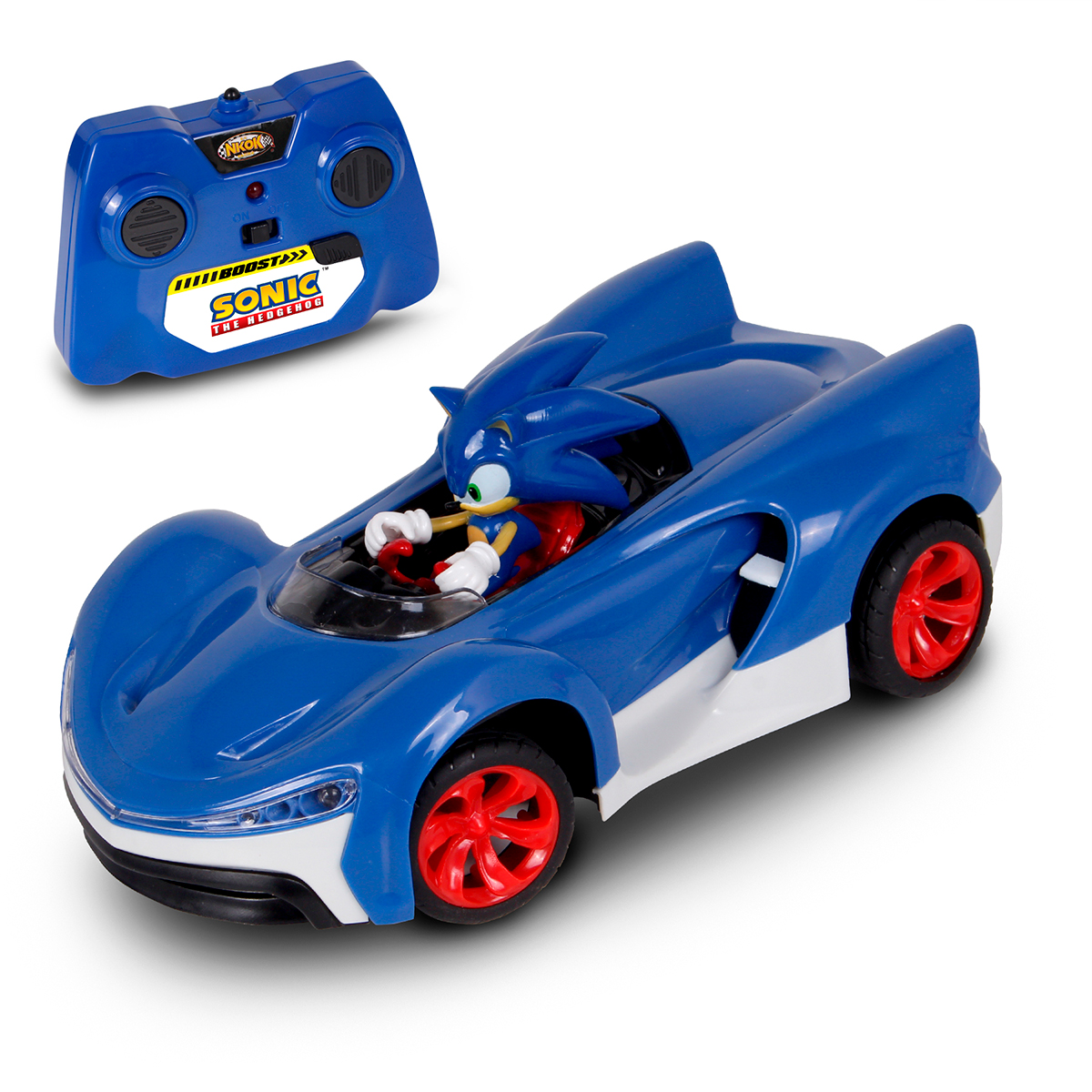 AUTO DE JUGUETE DE SONIC A CONTROL REMOTO 2.4GHZ CON MODO TURBO - 1