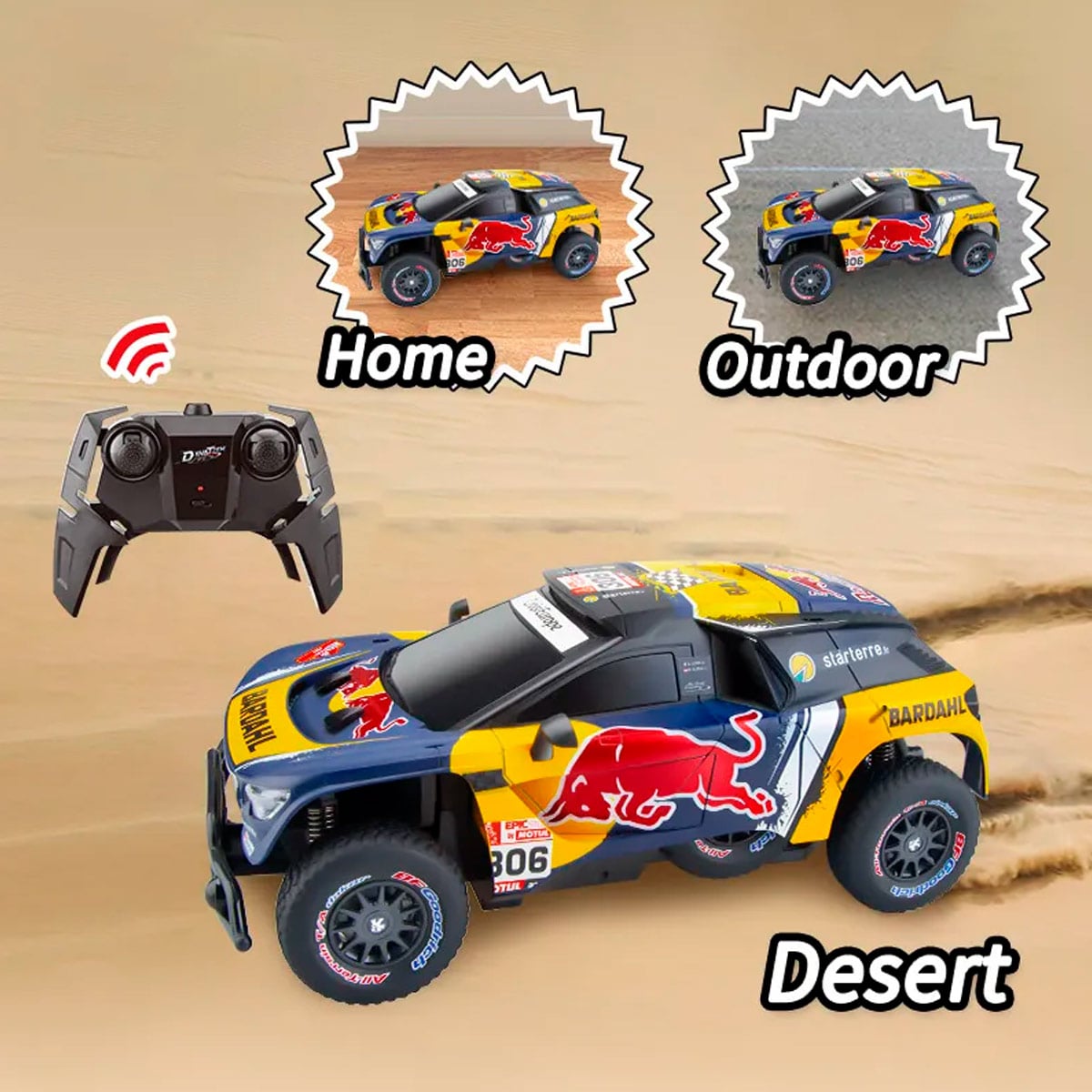 AUTO A CONTROL REMOTO PEUGEOT 3008 DKR LOEB 19-1/16-2.4G - 2