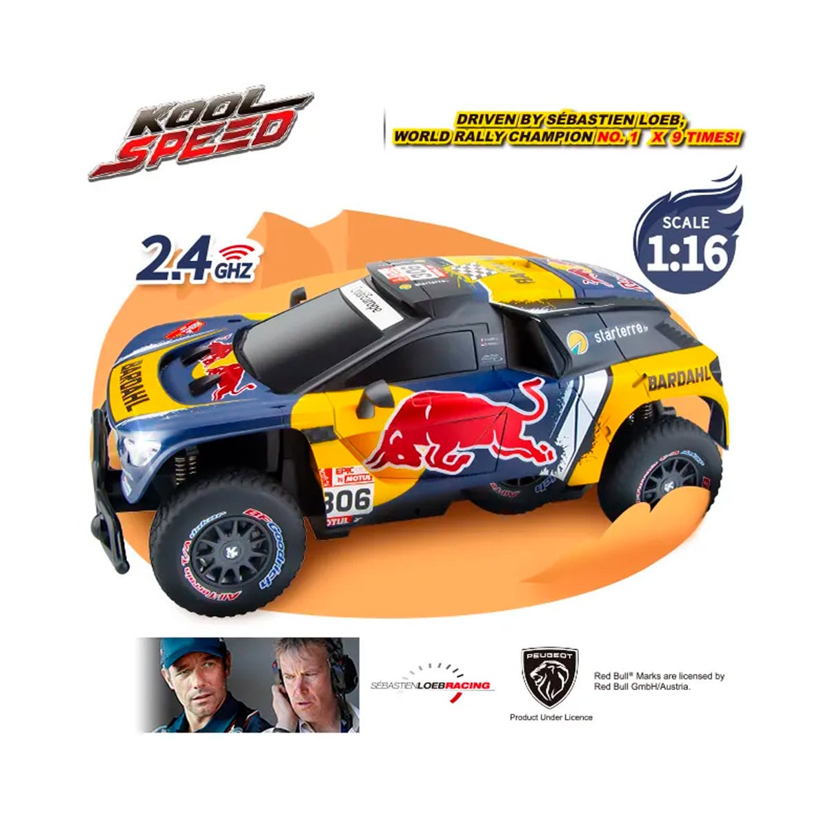 AUTO A CONTROL REMOTO PEUGEOT 3008 DKR LOEB 19-1/16-2.4G - 4