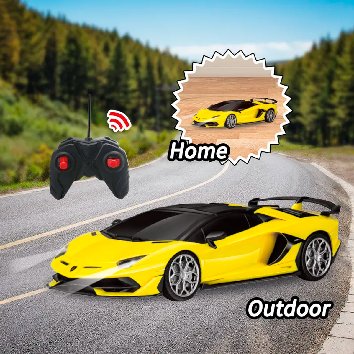 AUTO A CONTROL REMOTO LAMBORGHINI AVENTADOR SVJ ROADSTER-1/24-27 MHZ - 2