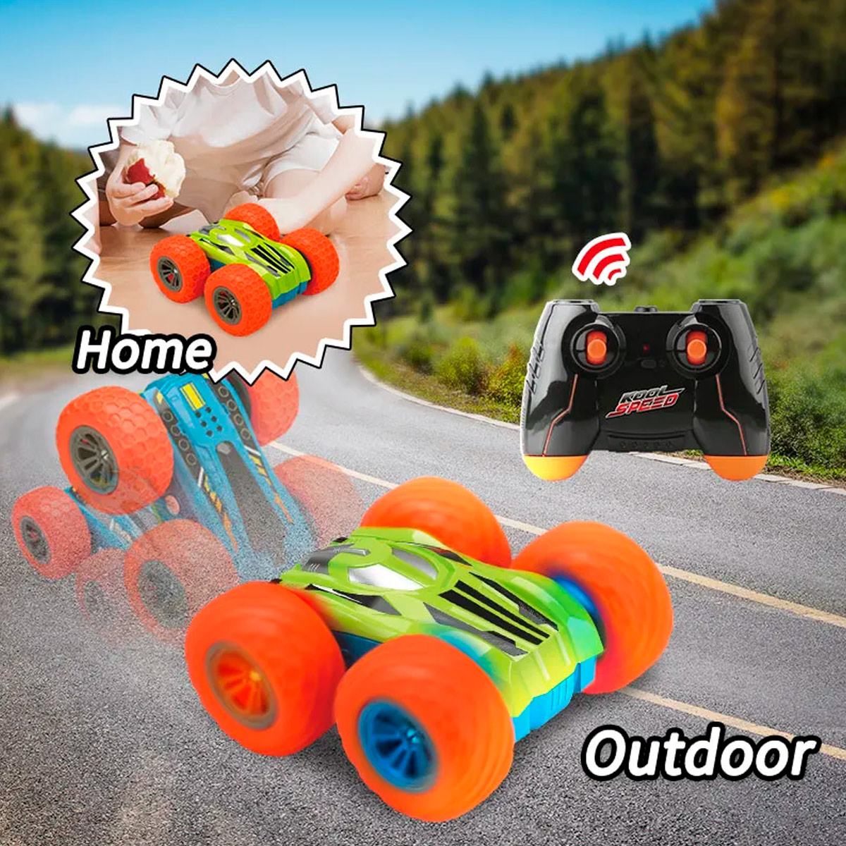 AUTO A CONTROL REMOTO FLIP OVER STUNT CAR-5 INCH-2.4G - 2