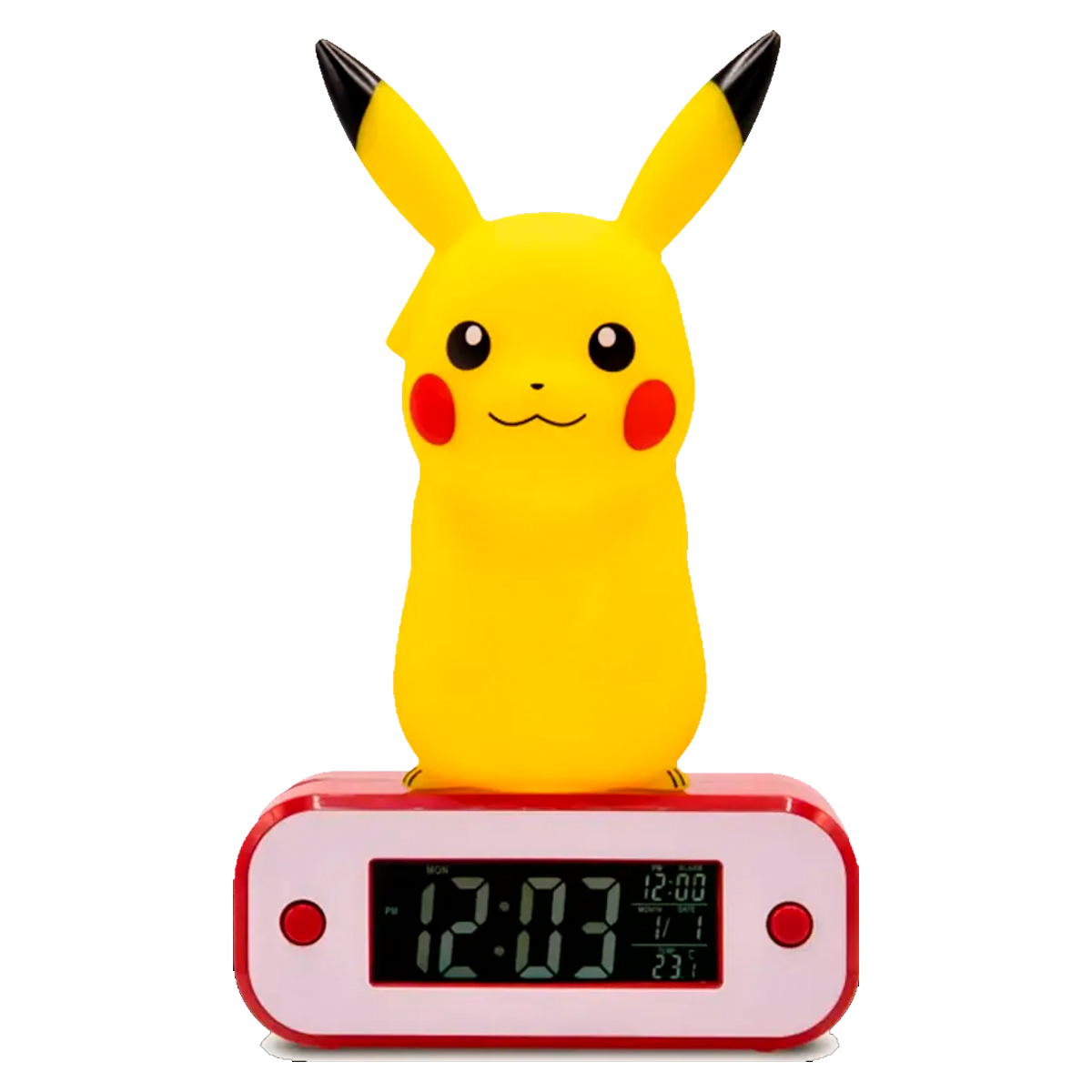 LUZ PORTATIL CON RELOJ DESPERTADOR DE PIKACHU - 1