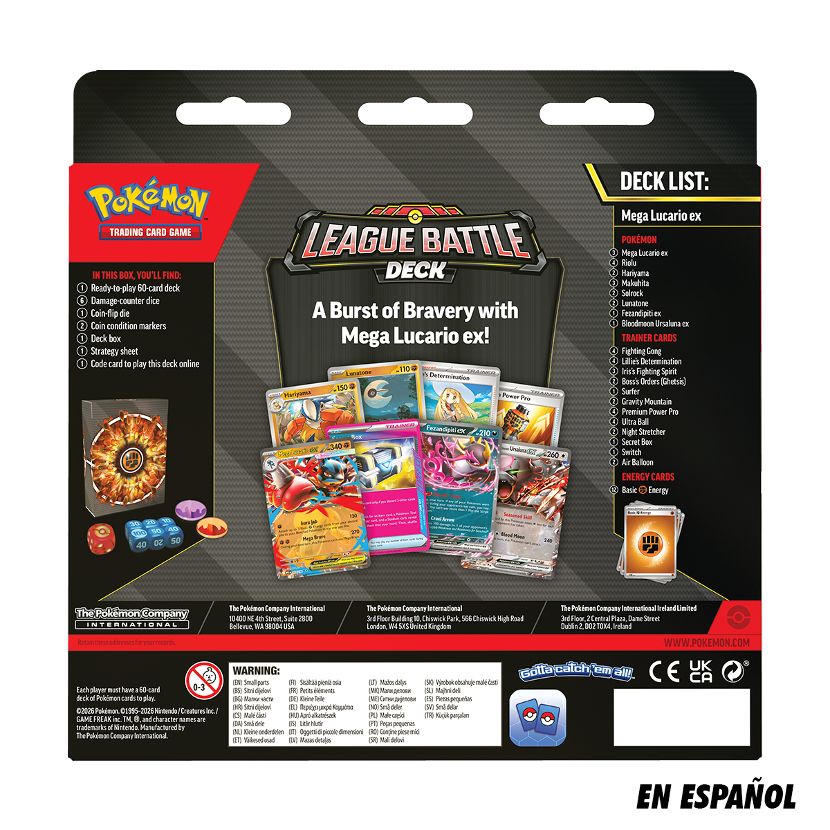 CARTAS DE POKEMON TCG MEGA LUCARIO EX LEAGUE BATTLE DECK SPA - 3