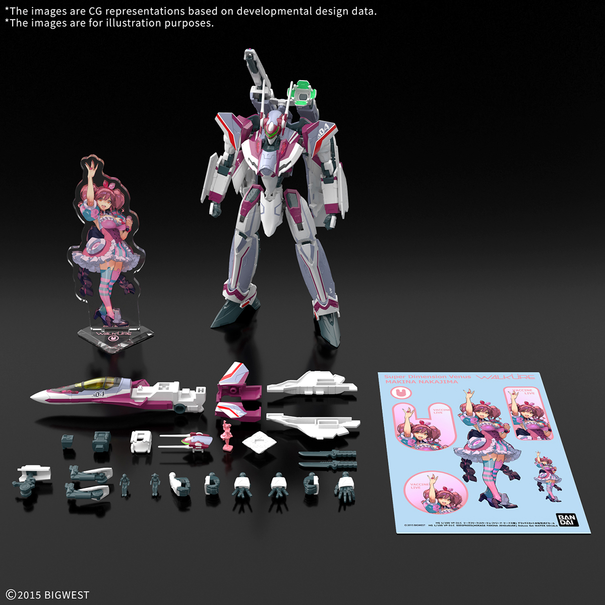 MAQUETAS DE MODELO MACROSS DELTA HG 1100 VF-31CJENIUS USE DELUXE SET - 3