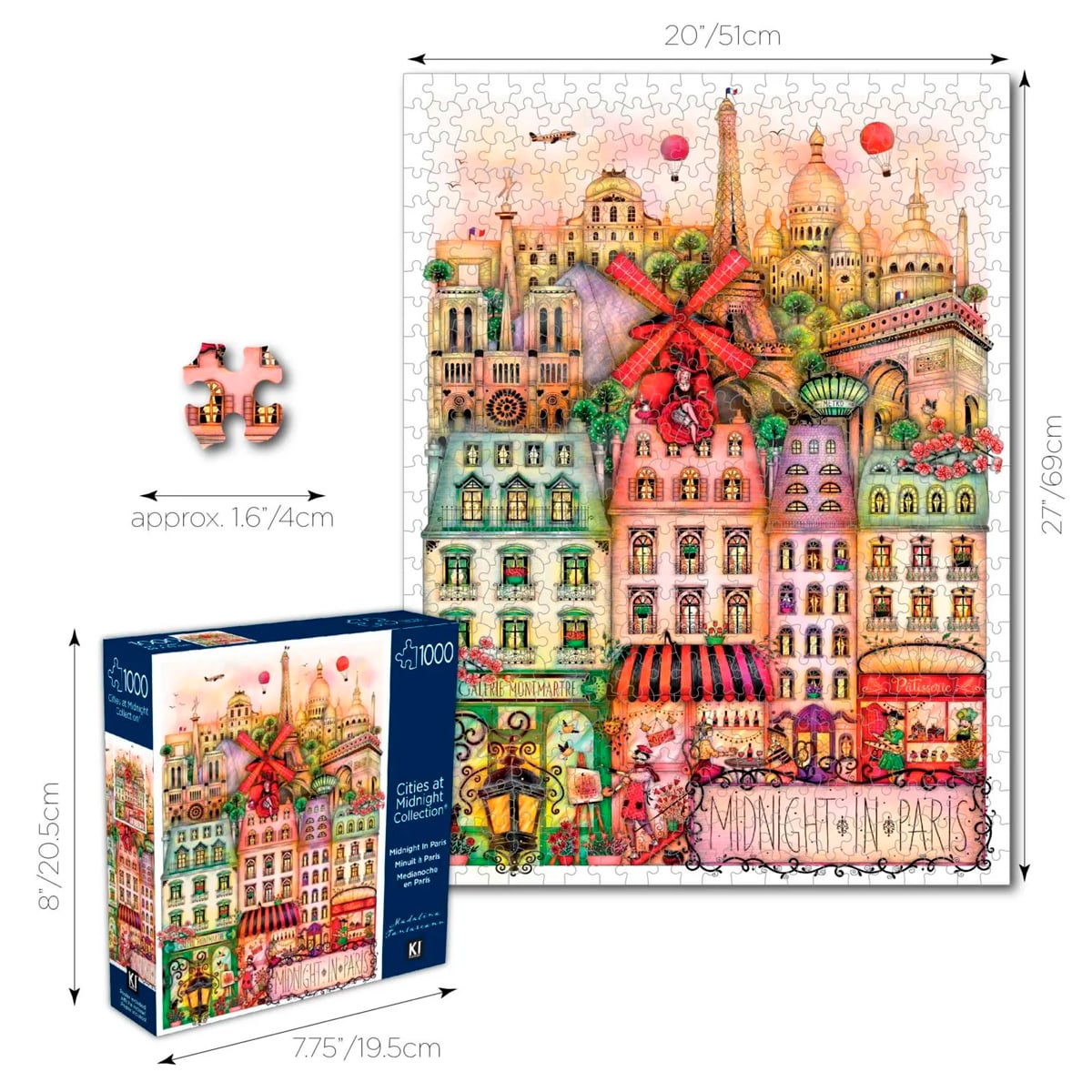 ROMPECABEZAS 1000 PCS MADALINA TANTAREANU MEDIANOCHE EN PARIS - 1