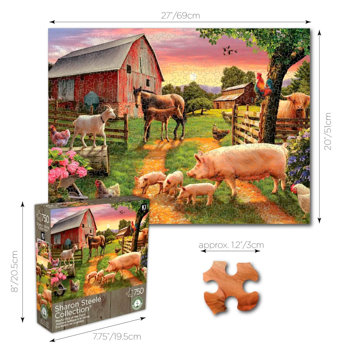 ROMPECABEZAS 750 PCS SHARON STEELE DIA DE JUEGO EN LA GRANJA - 4