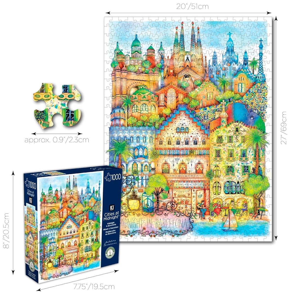 ROMPECABEZAS 1000 PCS MADALINA TANTAREANU MEDIANOCHE EN BARCELONA - 1