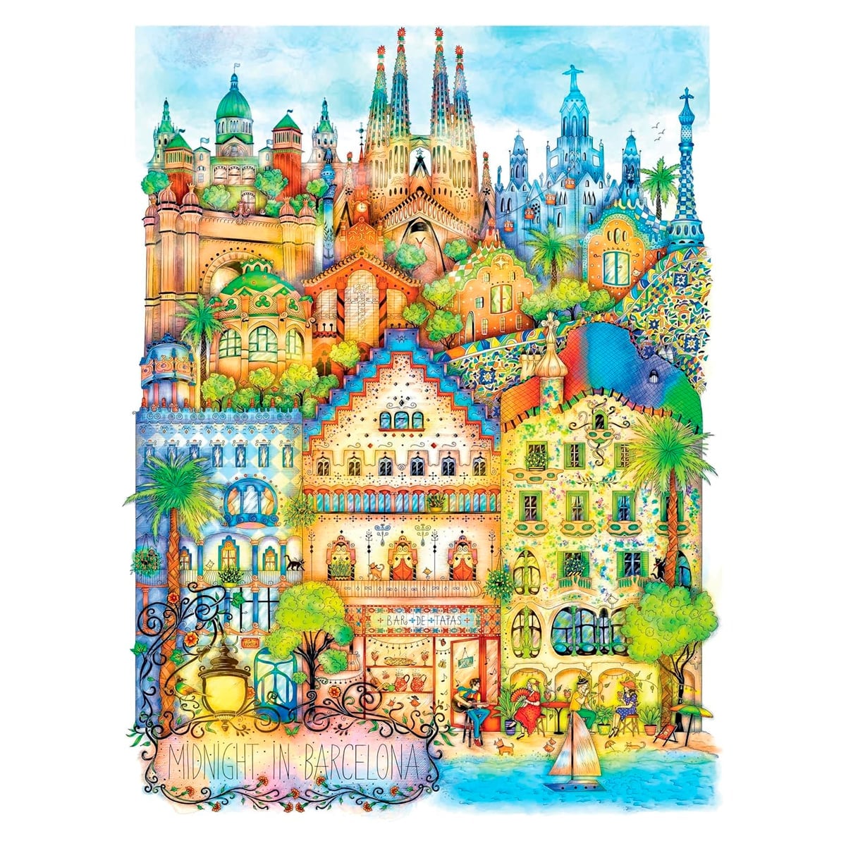 ROMPECABEZAS 1000 PCS MADALINA TANTAREANU MEDIANOCHE EN BARCELONA - 3