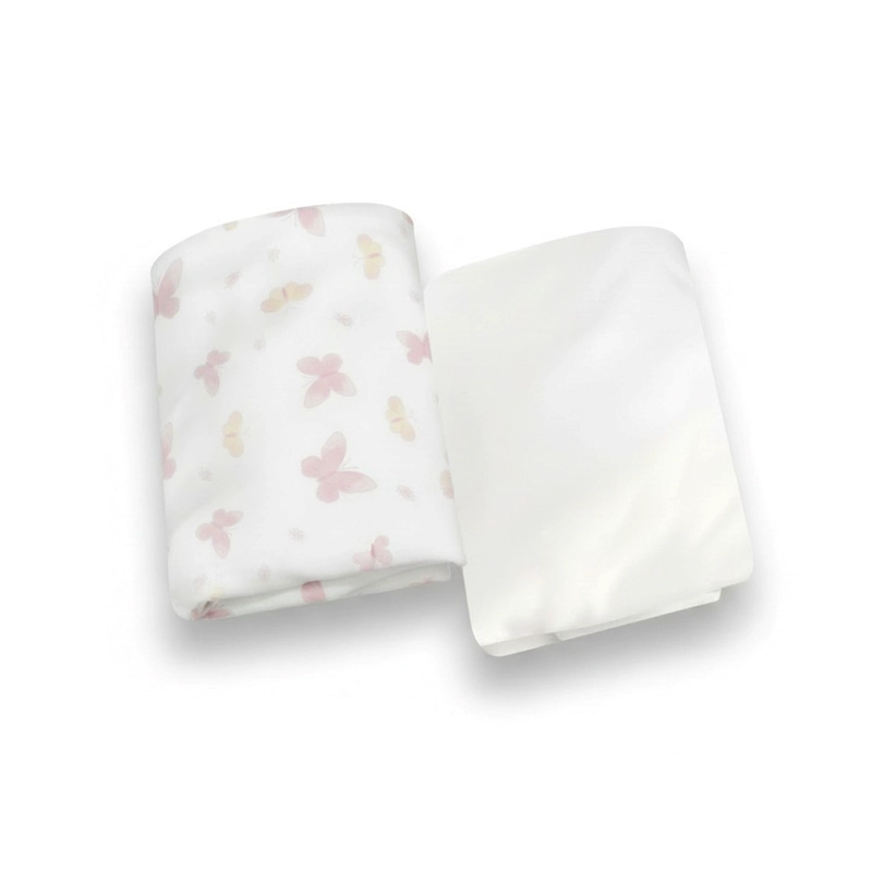 SABANAS BAJERAS PARA COLECHO BEBE X2 MARIPOSAS LILA - 1