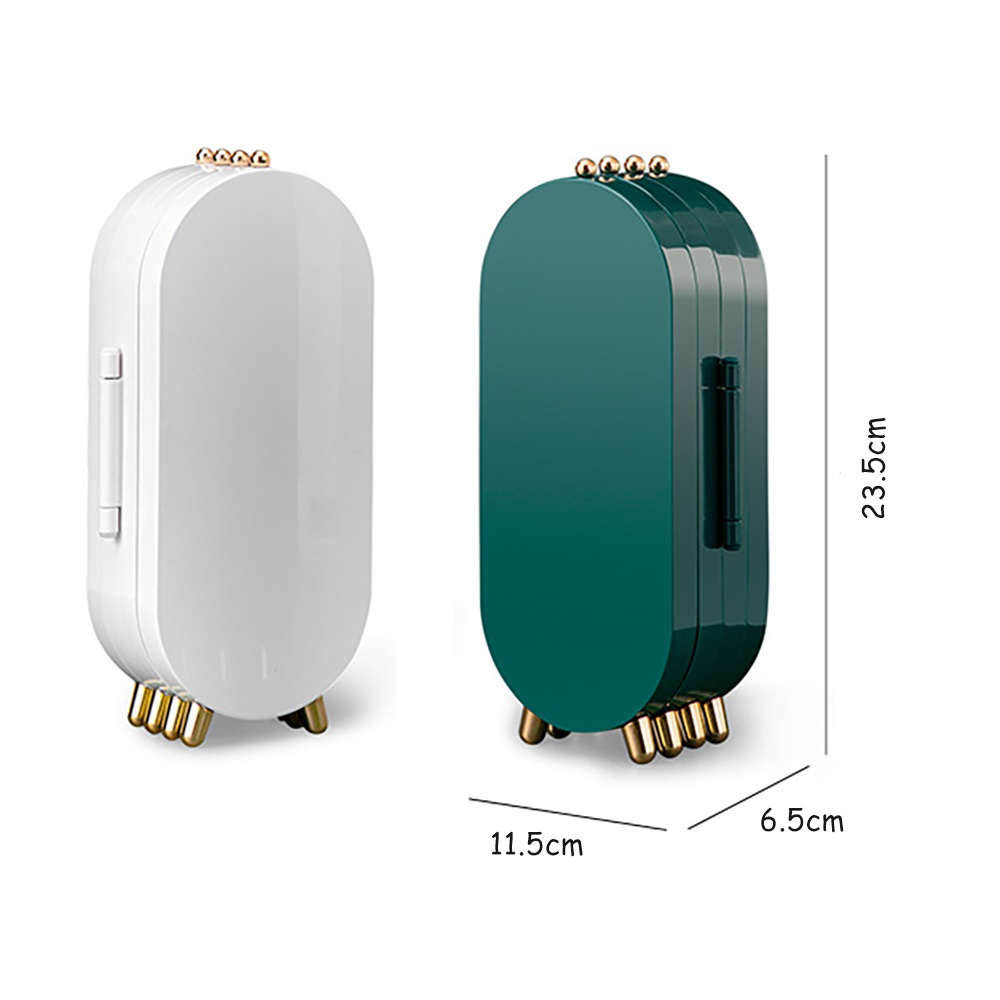 JOYERO ORGANIZADOR ACRILICO PLEGABLE PARA JOYAS COLLAR ARETE COLOR BLANCO - 6
