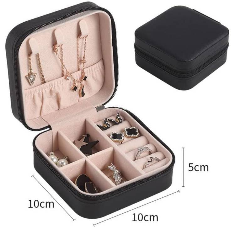 PACK DE 04 UNIDADES DE MINI ORGANIZADOR DE JOYAS DE VIAJE PORTÁTIL CON CREMALLERA COLOR ROSADO - 2