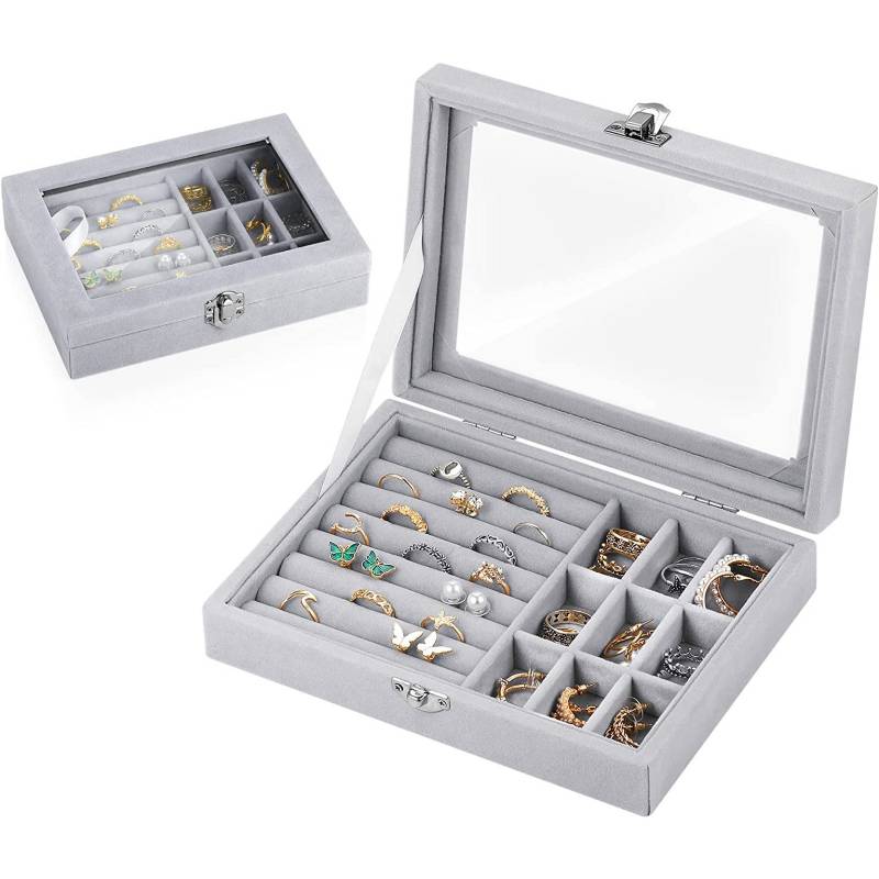 JOYERO ORGANIZADOR DE JOYAS COFRE PARA ANILLOS ARETES PULSERAS - 1