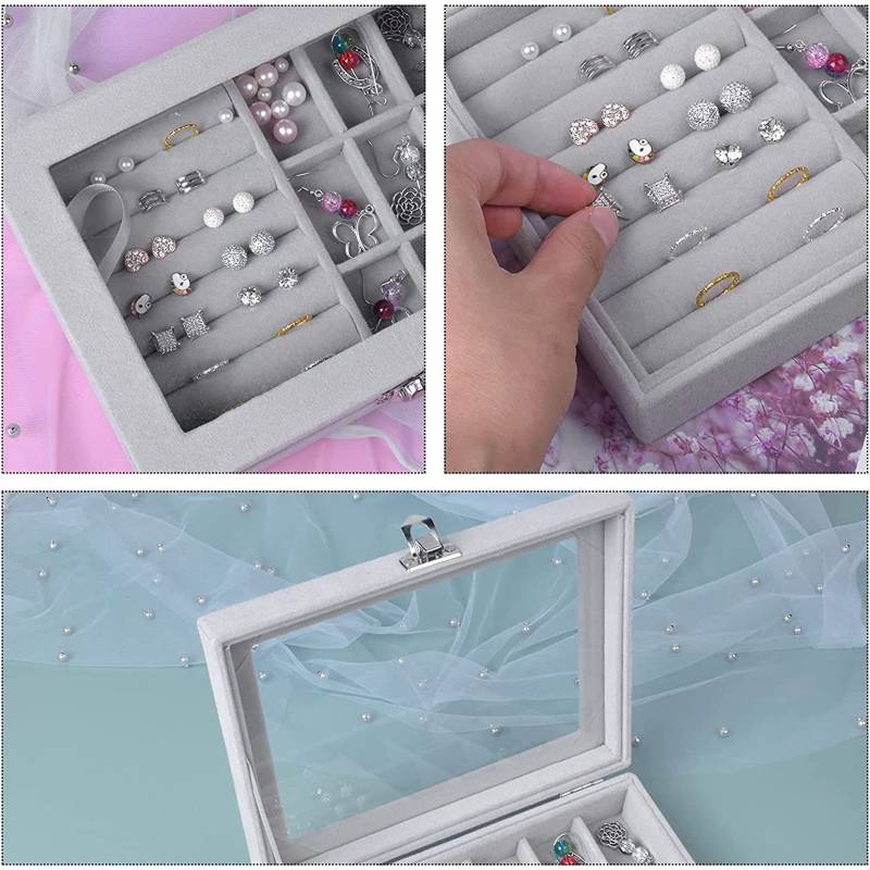 JOYERO ORGANIZADOR DE JOYAS COFRE PARA ANILLOS ARETES PULSERAS - 5