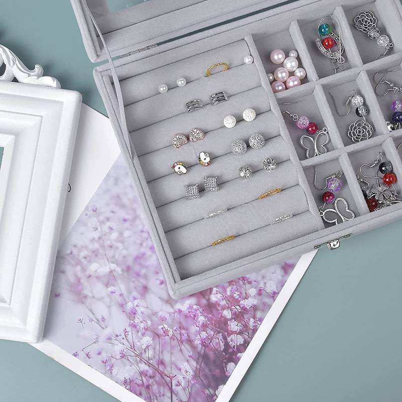 JOYERO ORGANIZADOR DE JOYAS COFRE PARA ANILLOS ARETES PULSERAS - 6