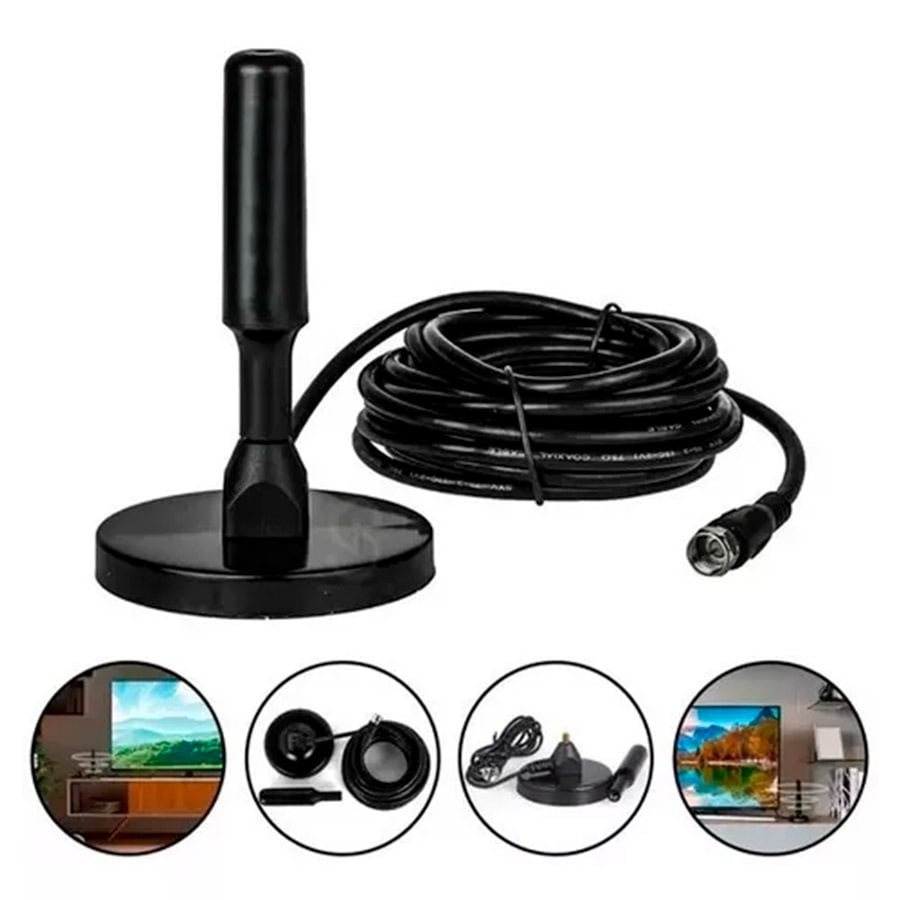 ANTENA HD DE TV DIGITAL DE 360° DE RECEPCION CABLE 4.3 METROS - 1