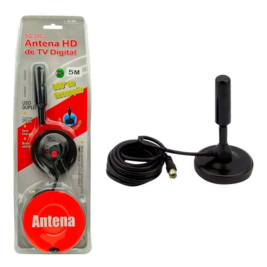 ANTENA HD DE TV DIGITAL DE 360° DE RECEPCION CABLE 4.3 METROS - 2