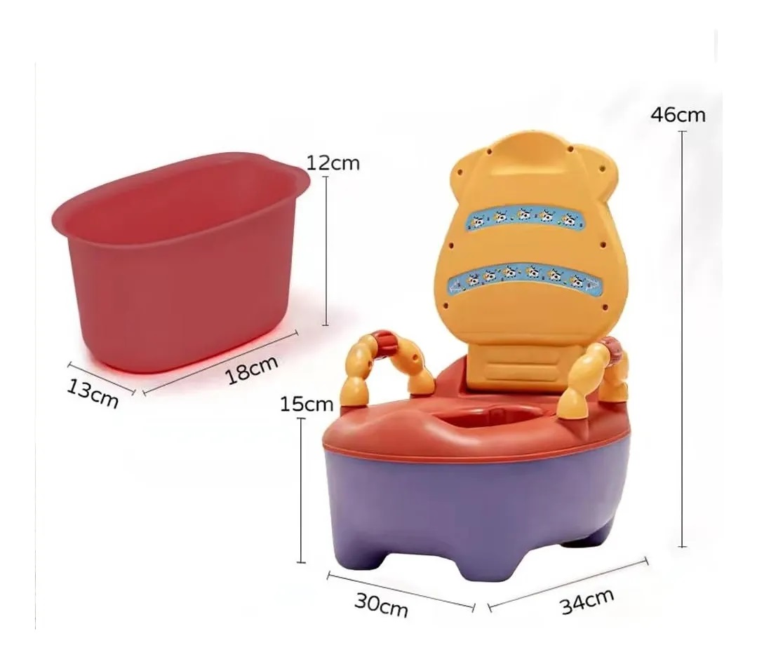 BACIN DE ENTRENAMIENTO PARA BEBE NIÑOS VAQUITA ROSADO - 2